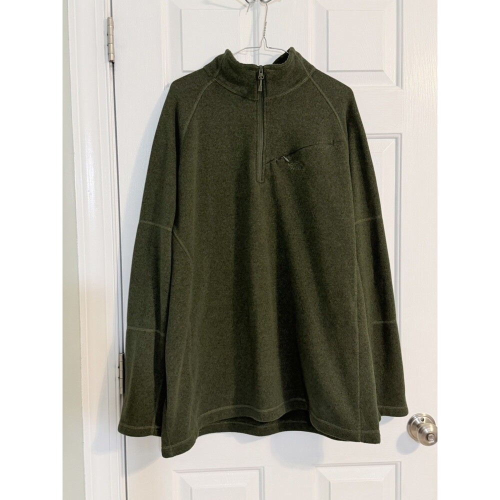 The North Face Men's Sweater Fleece 1/4 Zip Olive Green Pullover Gorpcore XXL